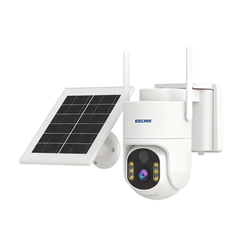 ESCAM QFS71 3MP Wireless Solar Security Camera PIR Alarm Two-Way Audio Night Vision Camera with 4G Virtual SIM Card