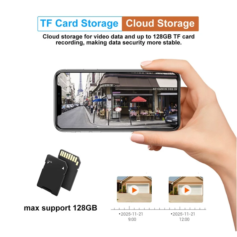 ESCAM QFS71 3MP Wireless Solar Security Camera PIR Alarm Two-Way Audio Night Vision Camera with 4G Virtual SIM Card