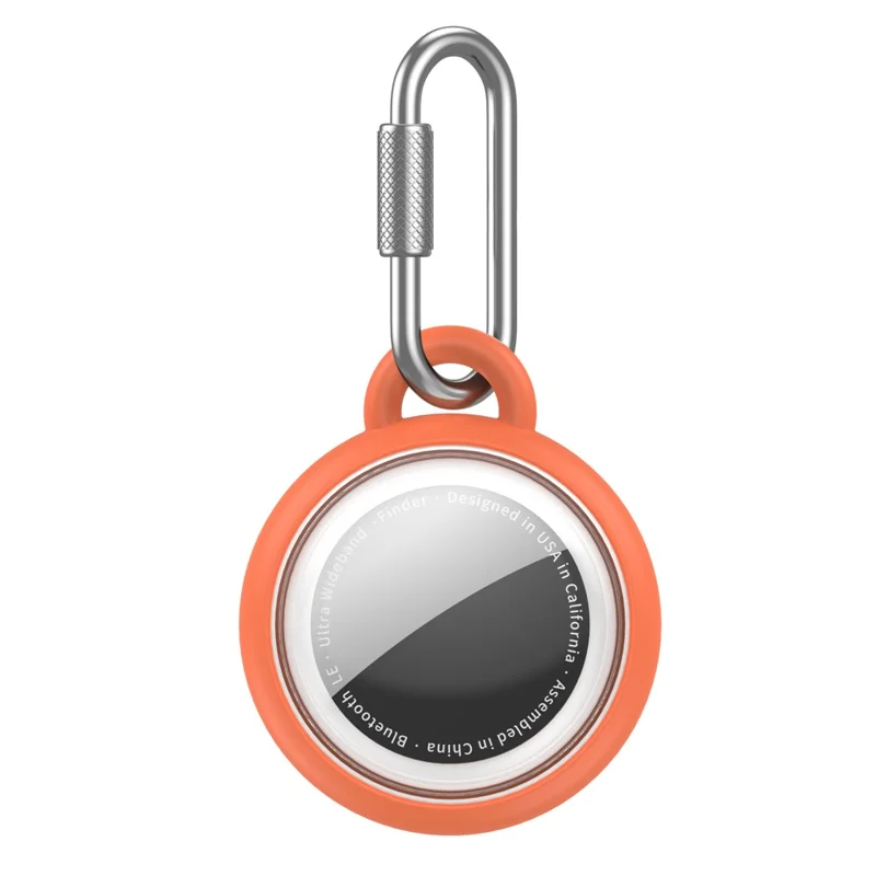 CT30 For Apple AirTag Anti Drop TPU Case IPX8 Waterproof Protective Cover with Carabiner - Orange