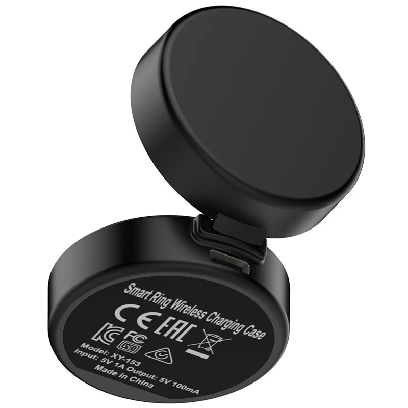 Беспроводное зарядное устройство для OURA Ring Gen 4 (размер 5) с USB-кабелем, портативное зарядное устройство для умного кольца — черное