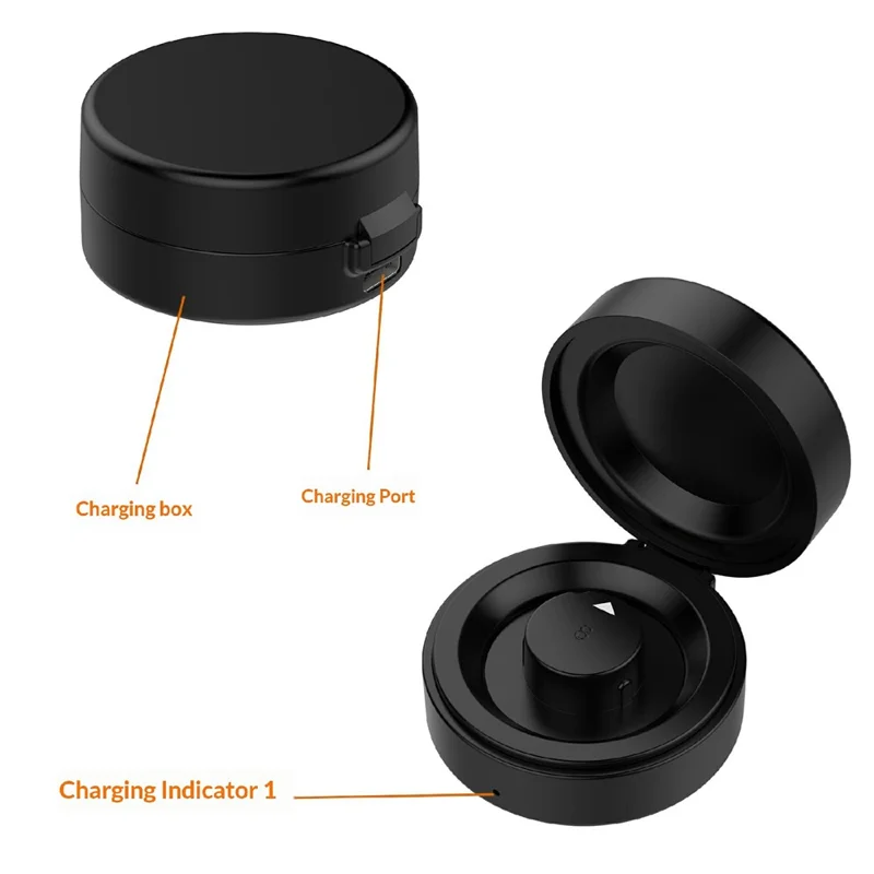 XY-153 For Oura Ring 4 (Size 12) Wireless Charging Case with USB Cable Smart Ring Portable Charger - Black