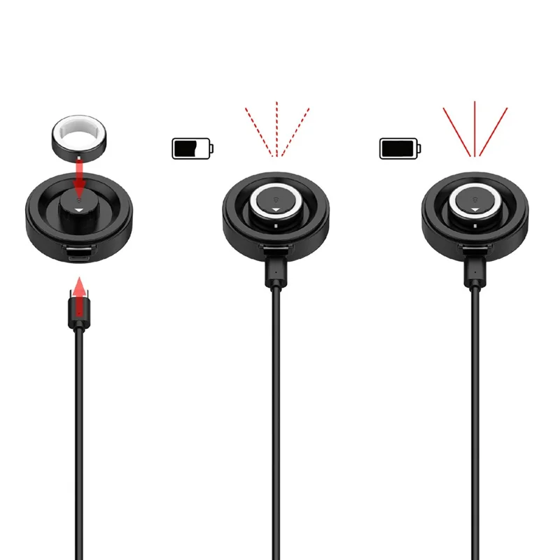 XY-153 For Oura Ring 4 (Size 12) Wireless Charging Case with USB Cable Smart Ring Portable Charger - Black