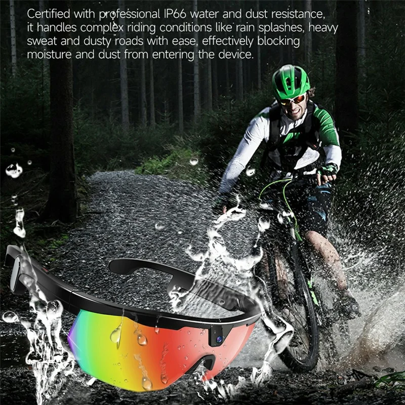 W640 8MP Camera Multi-function AI Real Time Translation Smart Glasses ENC Noise Reduction Hands-free Calling Eyeglasses - Black Frame+Black Lens