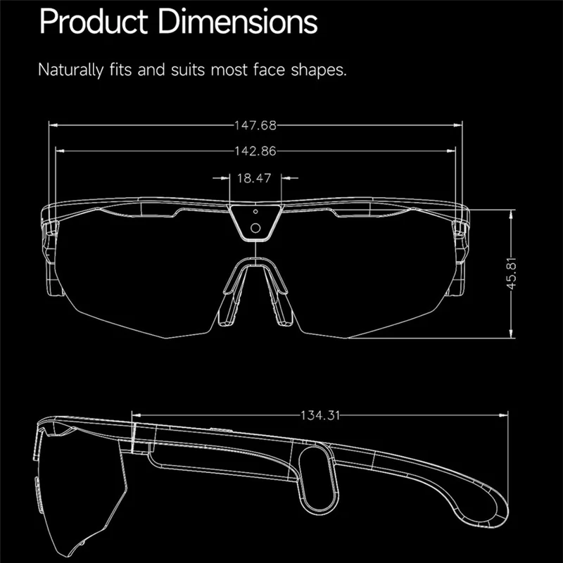 W640 8MP Camera Multi-function AI Real Time Translation Smart Glasses ENC Noise Reduction Hands-free Calling Eyeglasses - Black Frame+Black Lens
