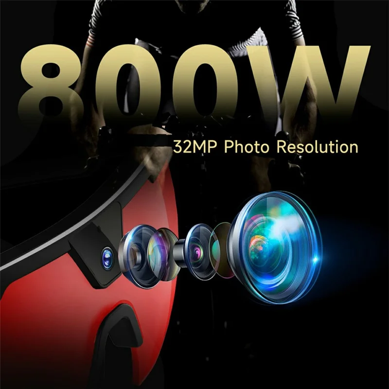 W640 8MP Camera Multi-function AI Real Time Translation Smart Glasses ENC Noise Reduction Hands-free Calling Eyeglasses - Black Frame+Black Lens