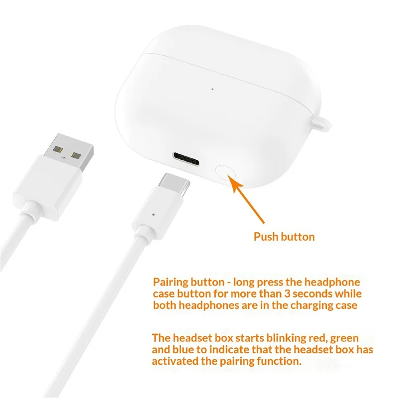 For Samsung Galaxy Buds3 FE R420 590mAh Charging Case Earphone Charger with USB-C Cable - White