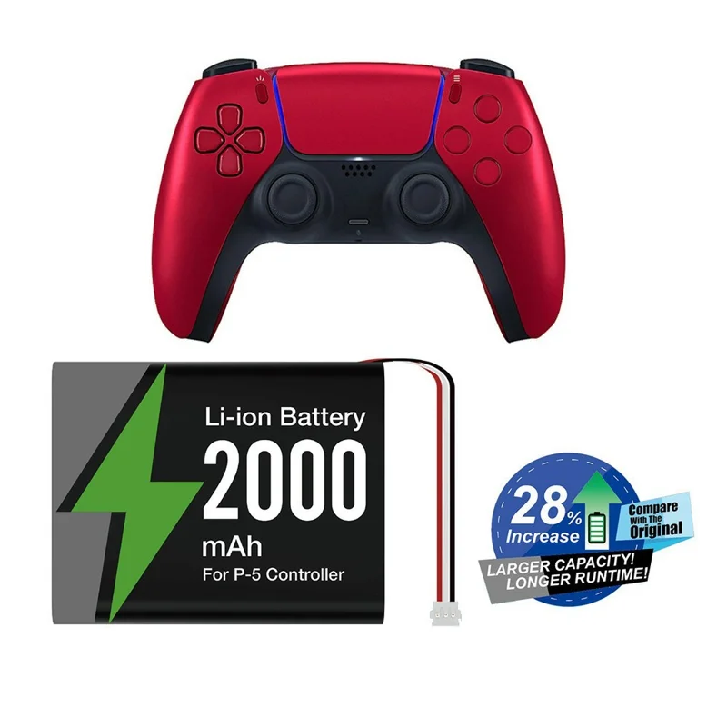 DOBE FOMIS ELECTRONICS TP5-5516 pour manette de jeu Sony PlayStation 5 Batterie de remplacement Li-ion 2000 mAh avec tournevis