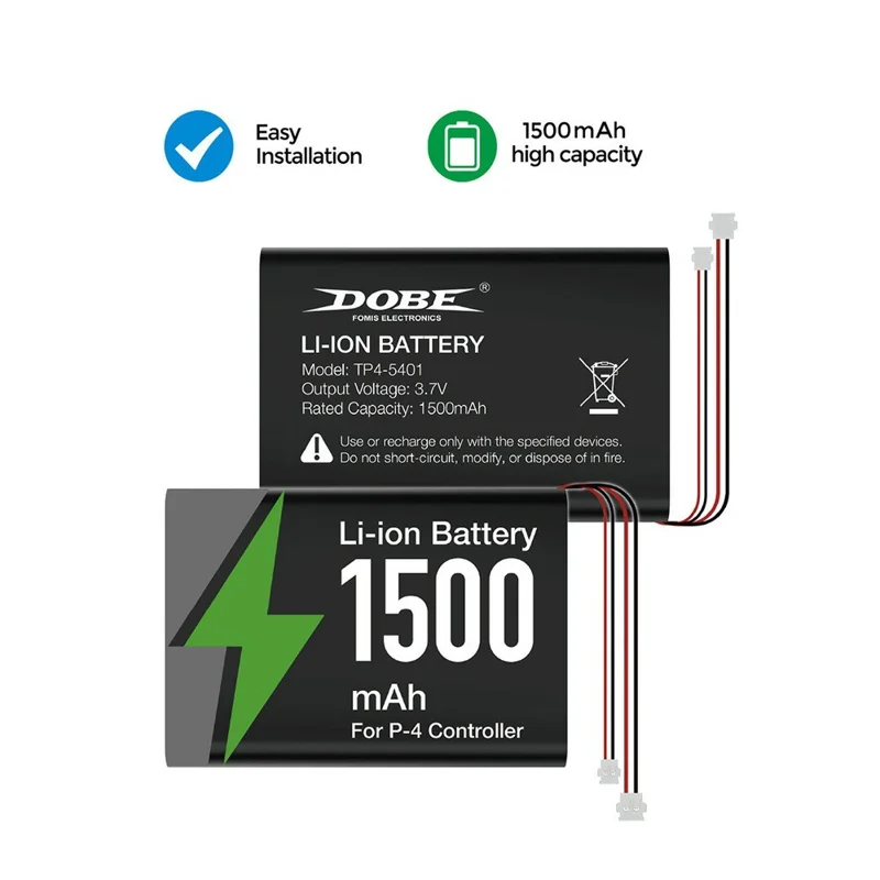 DOBE FOMIS ELECTRONICS TP4-5401 For Sony PlayStation 4 Game Controller 1500mAh Li-ion Battery Replacement with Screwdriver Set