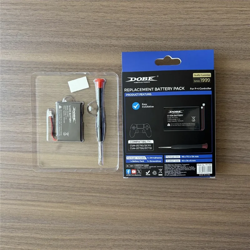 DOBE FOMIS ELECTRONICS TP4-5401 For Sony PlayStation 4 Game Controller 1500mAh Li-ion Battery Replacement with Screwdriver Set