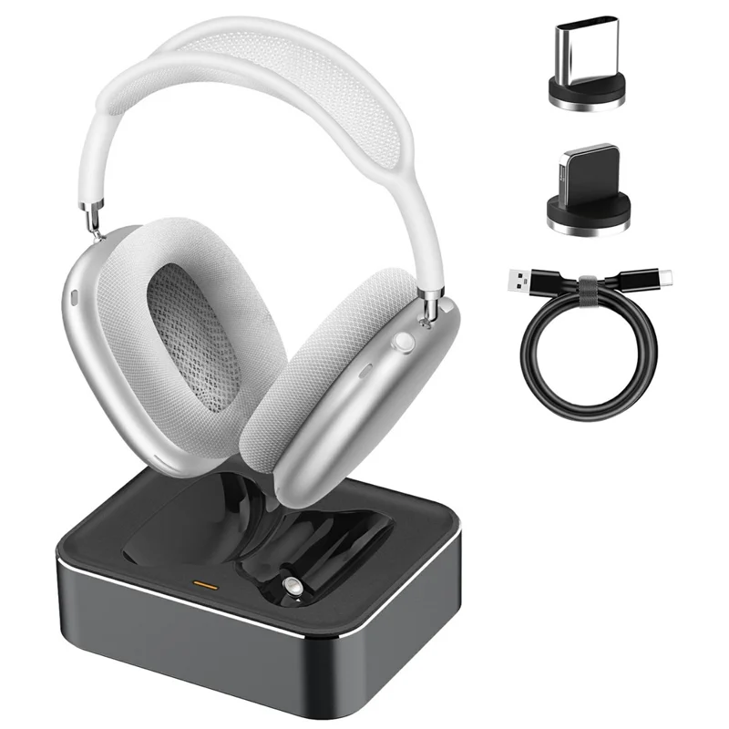 Оптовая продажа беспроводной зарядной подставки для AirPods Max, магнитная зарядная станция со светодиодным индикатором и умным режимом сна