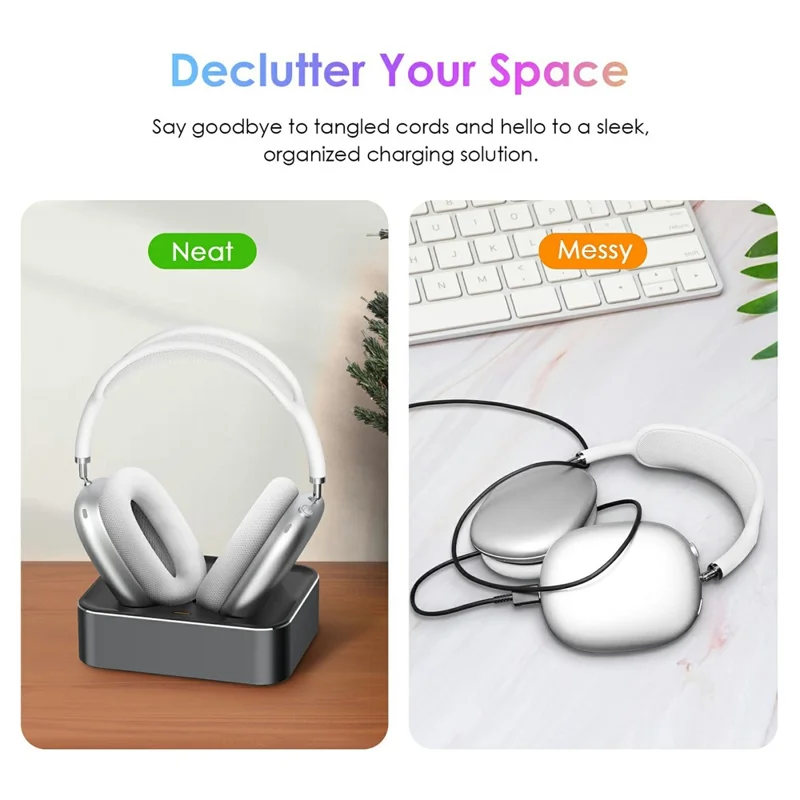 Оптовая продажа беспроводной зарядной подставки для AirPods Max, магнитная зарядная станция со светодиодным индикатором и умным режимом сна