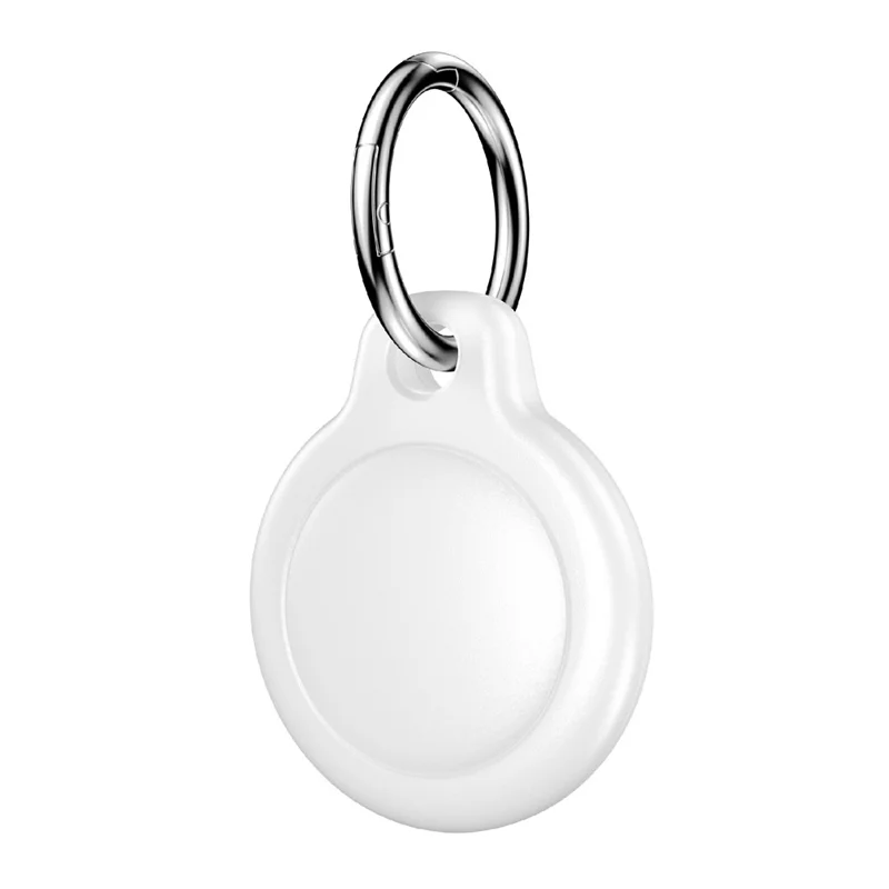 CP59 PC Case for Apple AirTag (2nd Generation) / AirTag Tracker Waterproof Protective Cover with Ring Buckle - White