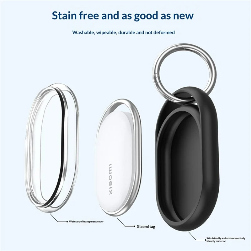 CT50 For Xiaomi Tag Protective Case Full Coverage TPU Waterproof Anti-Lost Tracker Cover - White