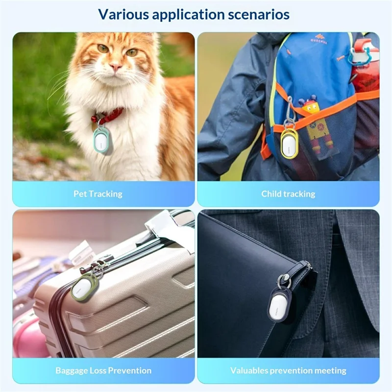 CT50 For Xiaomi Tag Protective Case Full Coverage TPU Waterproof Anti-Lost Tracker Cover - White