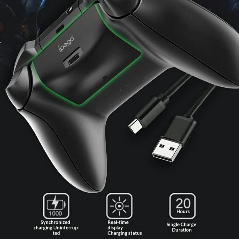 IPEGA PG-XB001 For Xbox Series X / S Game Controller 1000mAh Rechargeable Battery Pack with Charging Cable