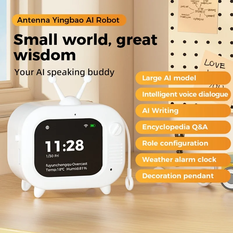 DSC30 AI Robot Smart Voice Assistant TV Design WiFi GPT Chatbot for Education Learning - White