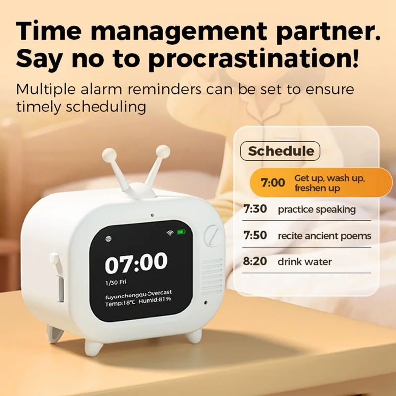 DSC30 AI Robot Smart Voice Assistant TV Design WiFi GPT Chatbot for Education Learning - White