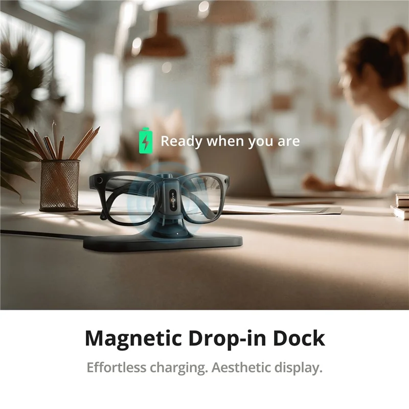 BOBOVR CG2 Charging Dock for Meta Ray-Ban Wayfarer / Skyler / Headliner Smart AI Glass 3 in 1 Charging Station with Portable Battery Clip and Travel Case - Black