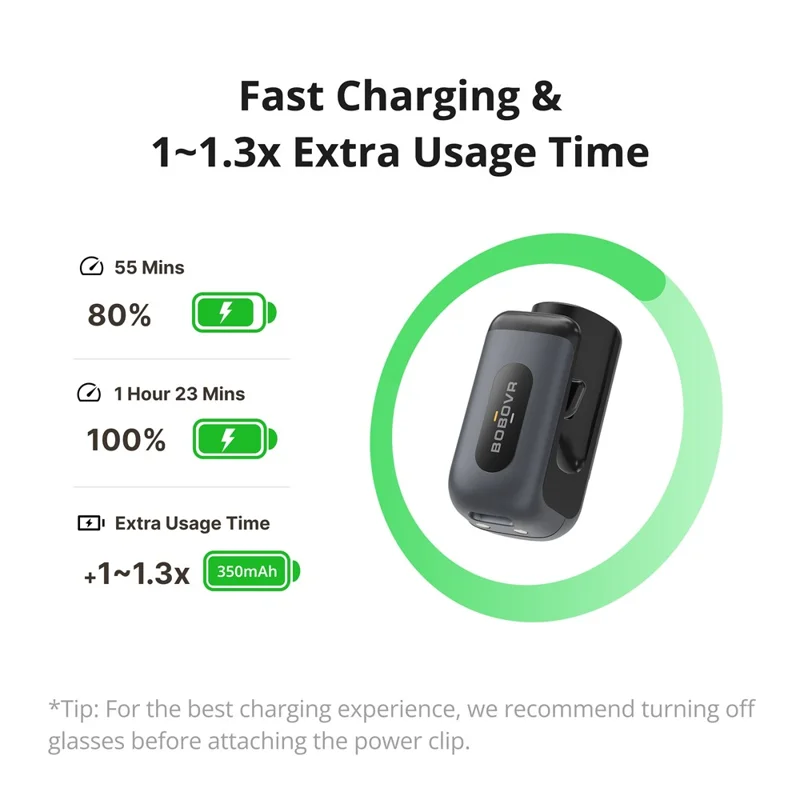 BOBOVR CG2 Charging Dock for Meta Ray-Ban Wayfarer / Skyler / Headliner Smart AI Glass 3 in 1 Charging Station with Portable Battery Clip and Travel Case - Black