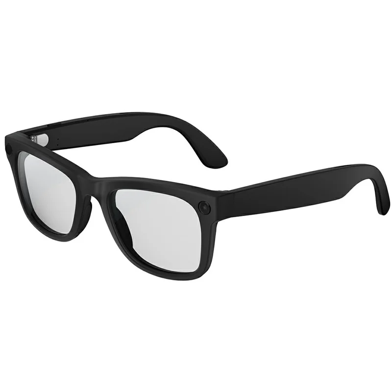 MT5 Ultra Smart Glasses 8MP Camera AI Real-Time Translation Bluetooth-compatible Call Eyeglasses with 2000mAh Charging Case - Black