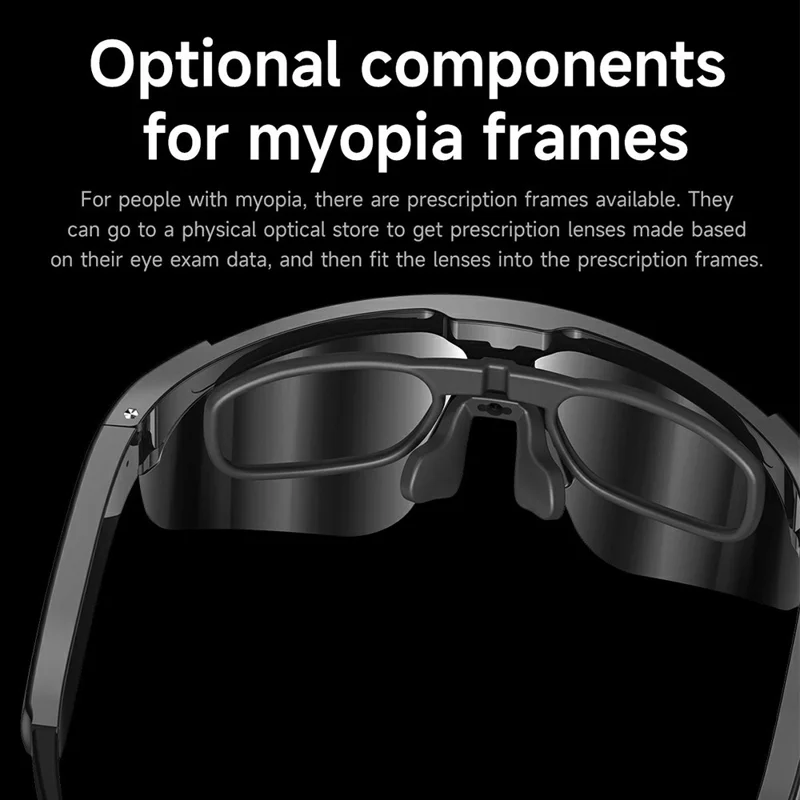 Lunettes intelligentes L805 avec caméra AI, enregistrement vidéo 4K, stabilisation EIS, lunettes audio compatibles Bluetooth - Noir Bleu