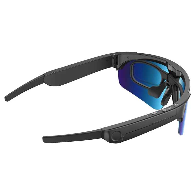 Lunettes intelligentes L805 avec caméra AI, enregistrement vidéo 4K, stabilisation EIS, lunettes audio compatibles Bluetooth - Noir Bleu