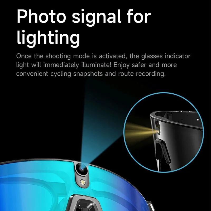 Lunettes intelligentes L805 avec caméra AI, enregistrement vidéo 4K, stabilisation EIS, lunettes audio compatibles Bluetooth - Noir Bleu