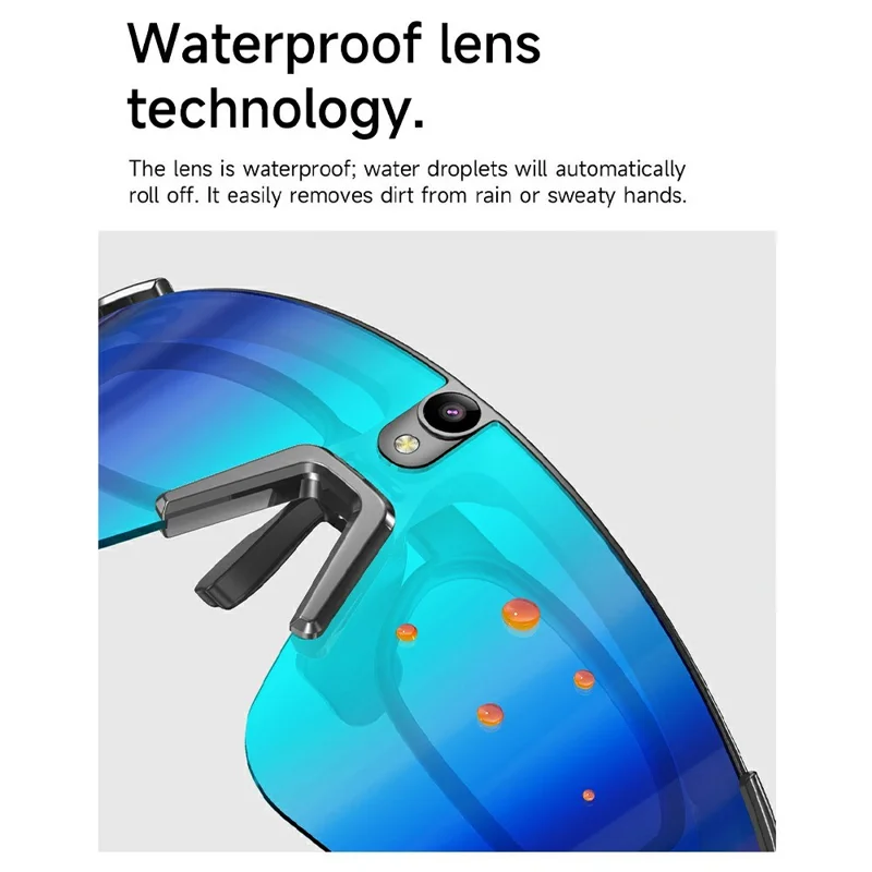 Lunettes intelligentes L805 avec caméra AI, enregistrement vidéo 4K, stabilisation EIS, lunettes audio compatibles Bluetooth - Noir Bleu