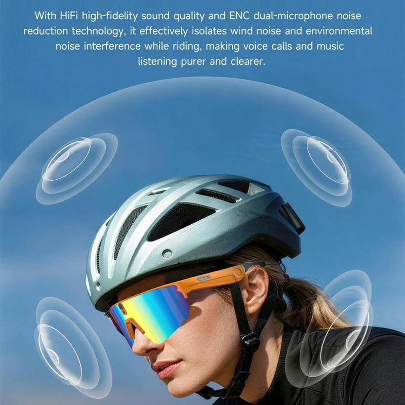 Lunettes intelligentes L805 avec caméra AI, enregistrement vidéo 4K, stabilisation EIS, lunettes audio compatibles Bluetooth - Noir Bleu