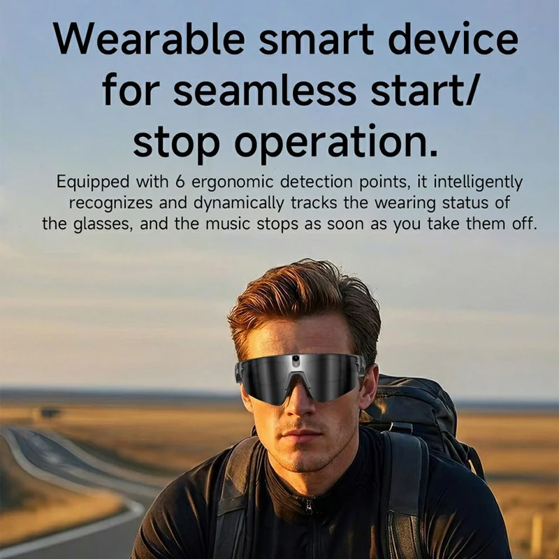 Lunettes intelligentes L805 avec caméra AI, enregistrement vidéo 4K, stabilisation EIS, lunettes audio compatibles Bluetooth - Noir Bleu