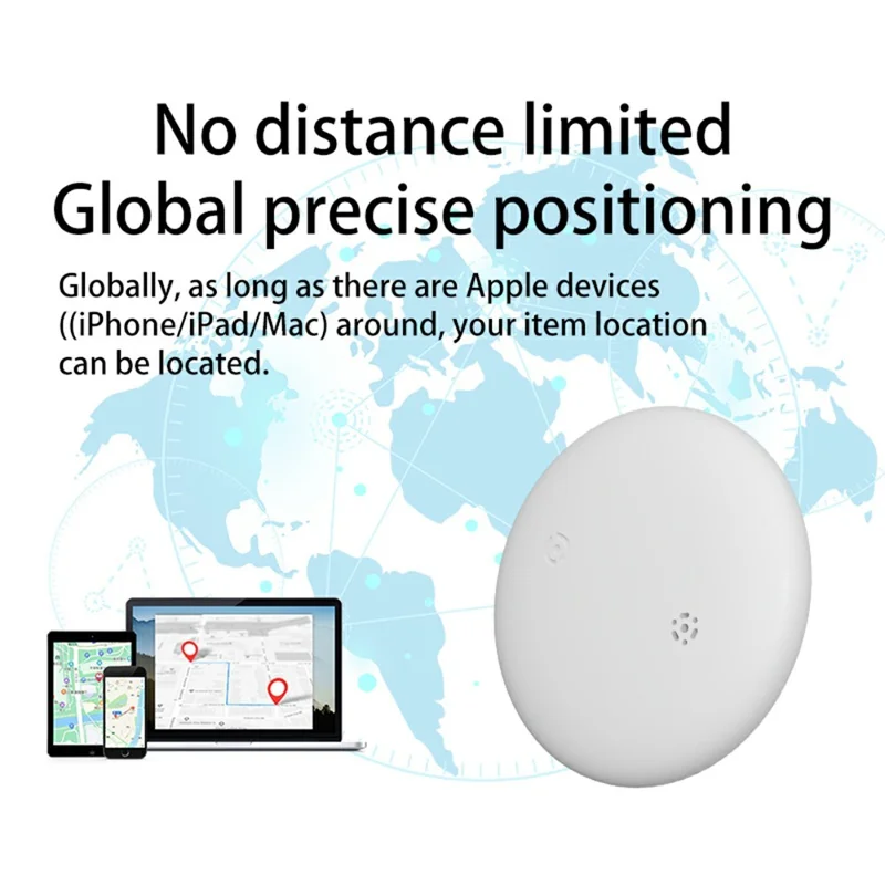 S10 Anti-Lost Device Compatible with Find My App IPX6 Waterproof Bluetooth-compatible Dual System Smart Tag Tracker for Pet Luggage Keys - White