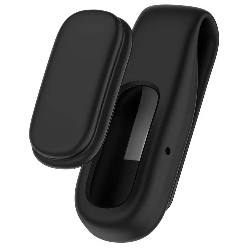 غطاء واقي من السيليكون مع مشبك لجهاز Google Fitbit Air - أسود