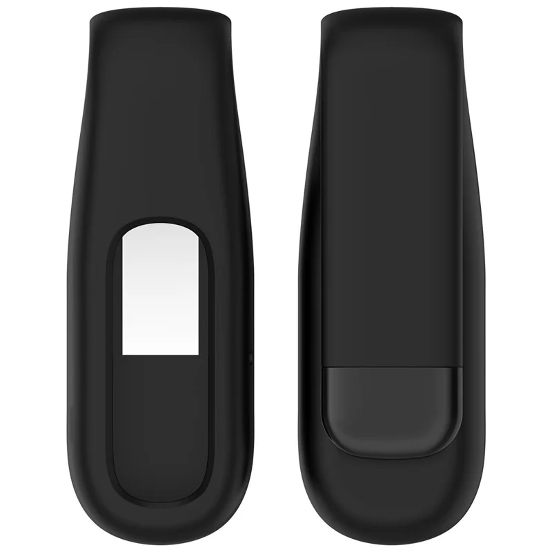 غطاء واقي من السيليكون مع مشبك لجهاز Google Fitbit Air - أسود
