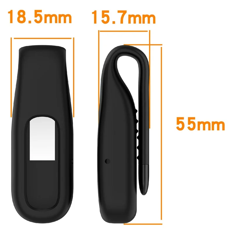 غطاء واقي من السيليكون مع مشبك لجهاز Google Fitbit Air - أسود
