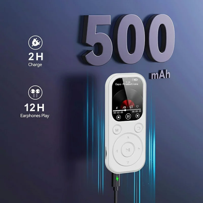 MP3-01D  MP3 / MP4 Player without TF Card 1.8 inch TFT Screen Bluetooth-compatible 5.4 FM Radio Video Player - White