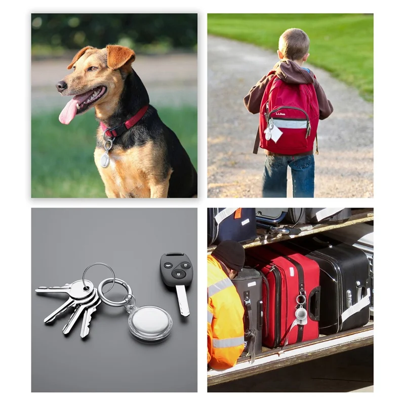 Shock Absorbing Soft TPU Skin Cover Case Protector with Keychain for Apple AirTags 2021 - Transparent