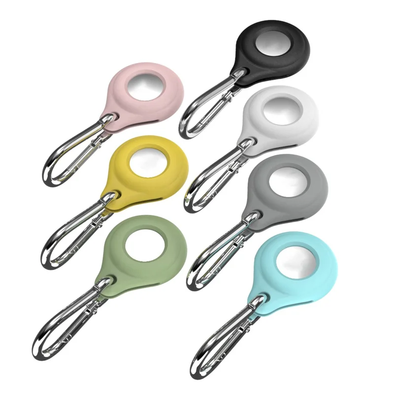 AT02 Kratzfester Silikonüberzug Schutzhülle für AirTags Locator Tracker - Schwarz