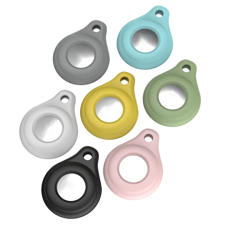 AT02 Anti-Scratch Silicone Cover Protective Case for AirTags Locator Tracker - Pink