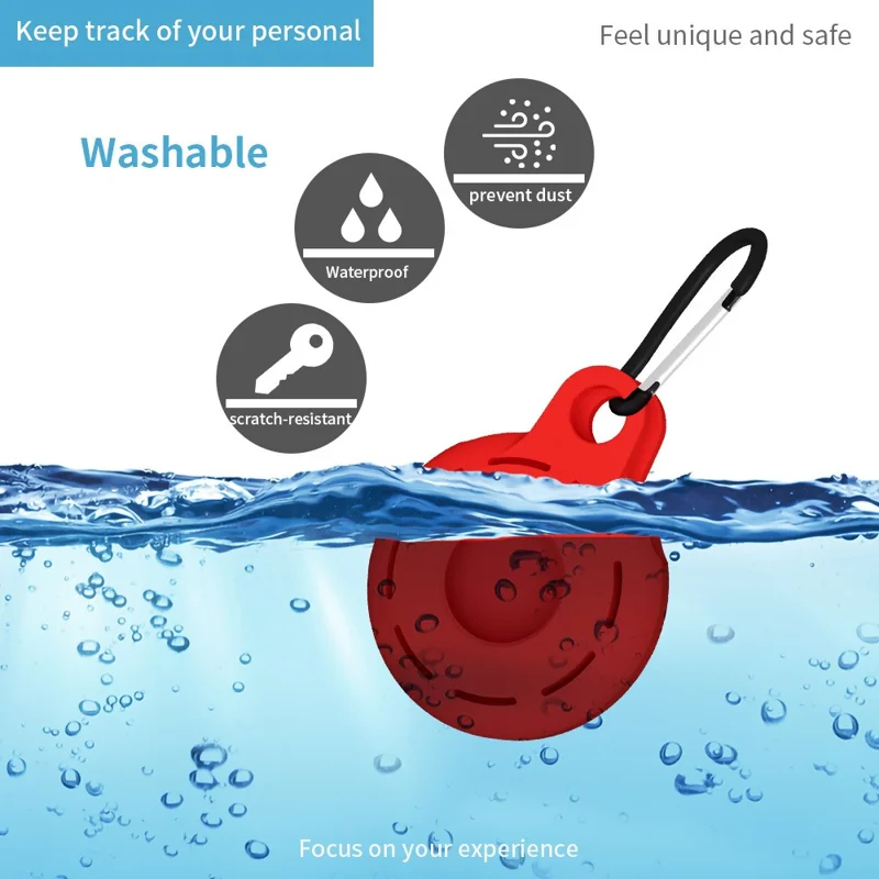 Silicone Anti-lost Round Protective Case Cover for Apple AirTag Locator - Transparent