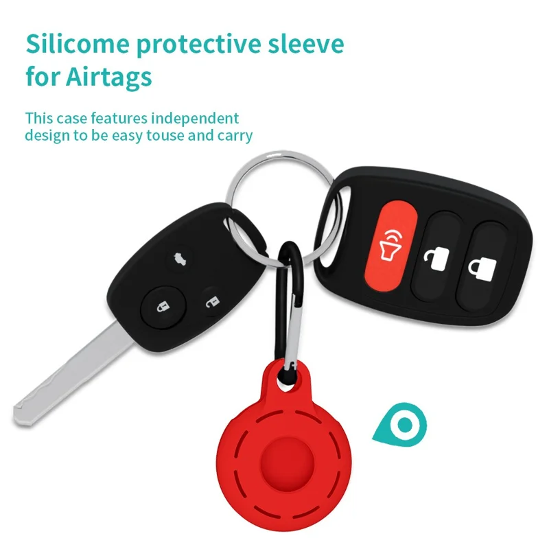 Silicone Anti-lost Round Protective Case Cover for Apple AirTag Locator - Transparent