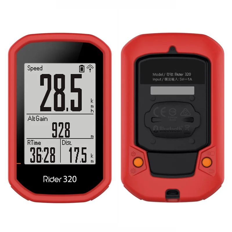 Bike Cycling Computer Silicone Cover Protective Case for Bryton Rider 430/Rider 320 - Red