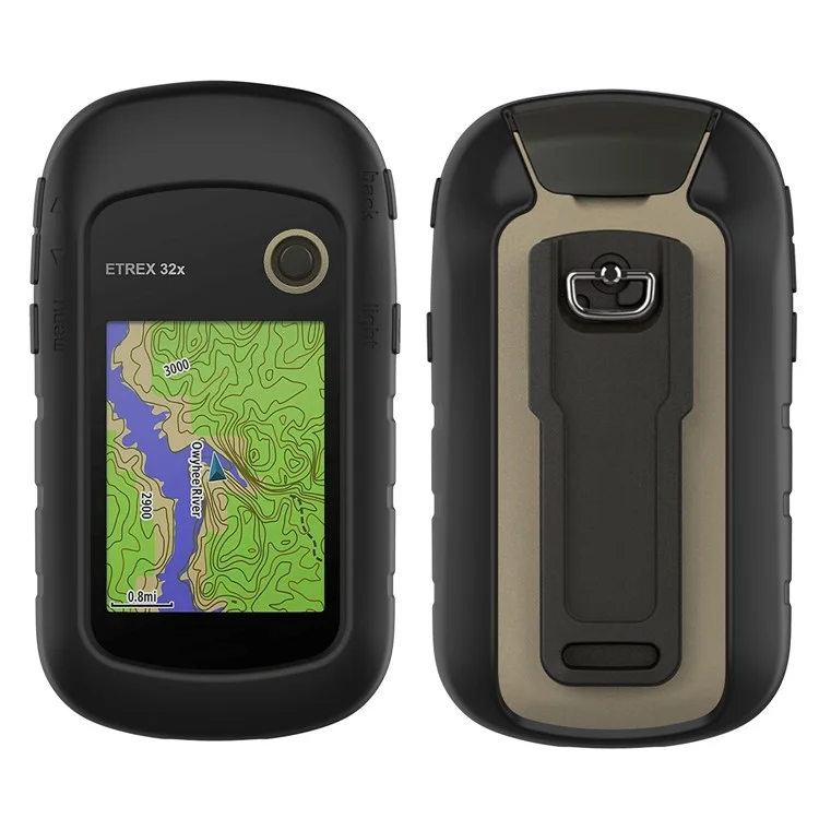 Étui de protection en silicone pour Garmin eTrex 201x/309x/32x Navigateur GPS portable - Noir