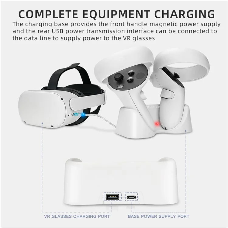 Hibloks OQC2101 Magnetic Lading Base Dock Für Oculus Quest 2 VR -brillengriffe