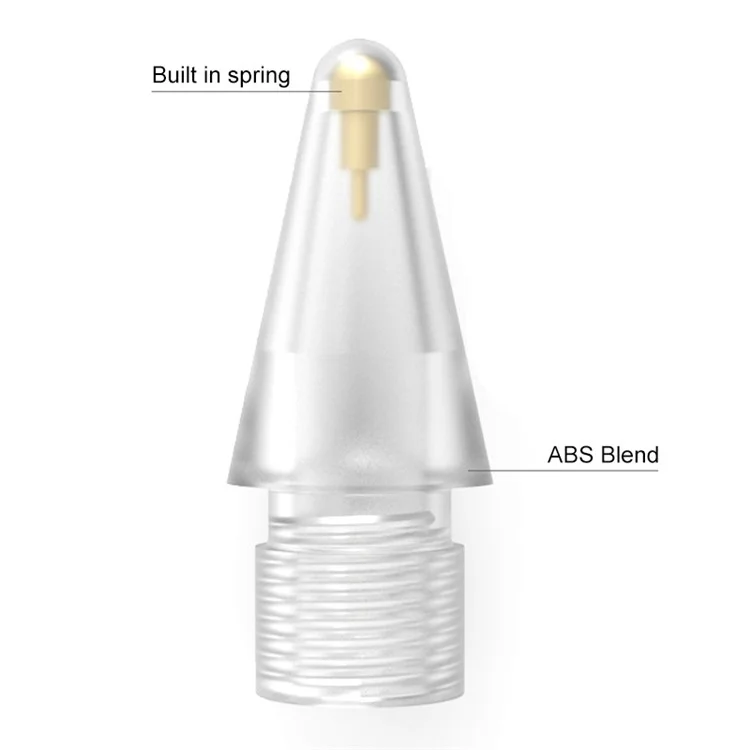 5.0 Conseils De Stylo Transparents Pour Crayon Pomme 1st / 2e Génération De Remplacement Stylet Fine Nib