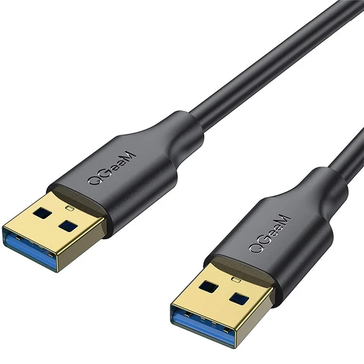 QGEEM QG-CVQ19 Câble de données haute vitesse doré 1,8 m USB 3.0 mâle vers mâle Adaptateur pour ordinateur portable