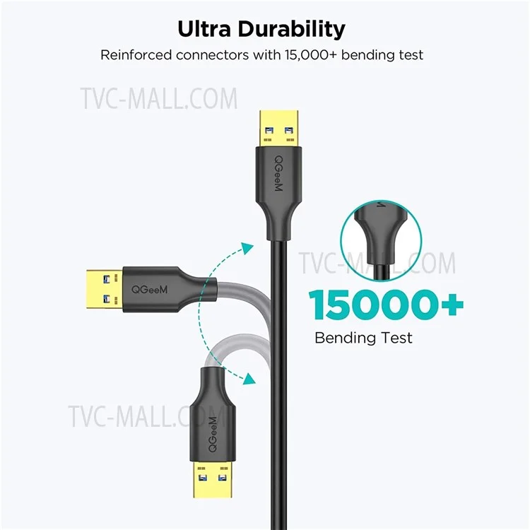 QGEEM QG-CVQ21 Cable de extensión USB 3.0 súper largo de 1,8 m de macho a hembra para Nintendo Switch/Unidad flash USB/Lector de tarjetas/Disco duro/Teclado