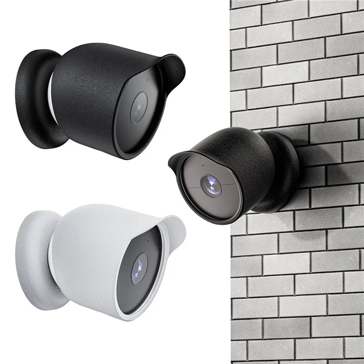 Waterproof Silicone Case for Google Nest Cam Outdoor or Indoor (Battery) Security Camera Protective Cover Skin - Black