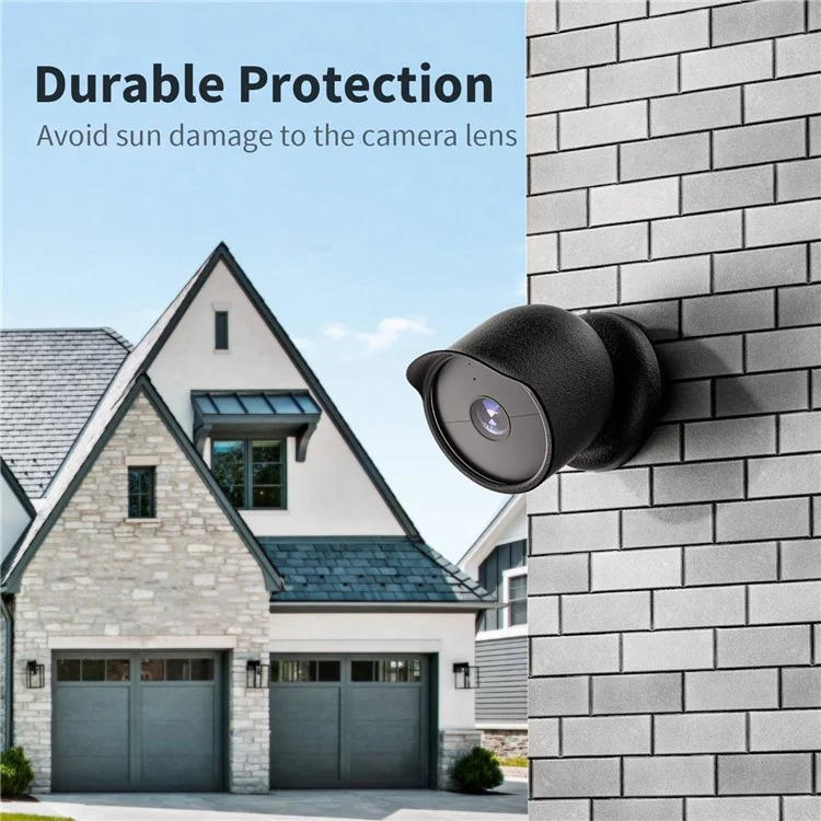 Waterproof Silicone Case for Google Nest Cam Outdoor or Indoor (Battery) Security Camera Protective Cover Skin - Black