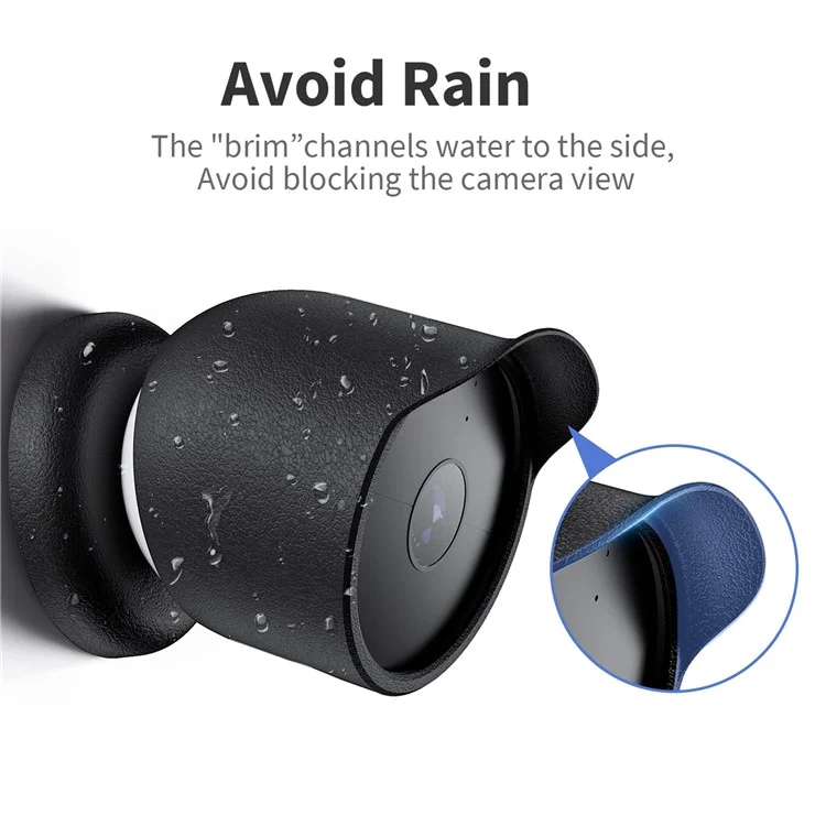 Waterproof Silicone Case for Google Nest Cam Outdoor or Indoor (Battery) Security Camera Protective Cover Skin - Black