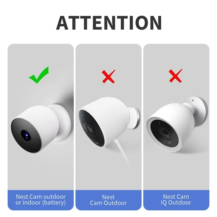 Waterproof Silicone Case for Google Nest Cam Outdoor or Indoor (Battery) Security Camera Protective Cover Skin - Black